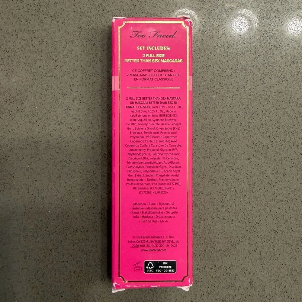 Too Faced Better Than Sex Mascara Duo Set Full Size 2pc Limited Edition